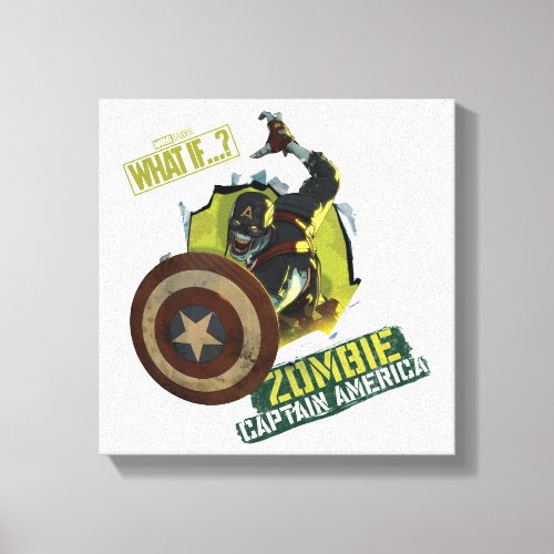 What If  Zombie Captain America Tearing Thru Canvas Print