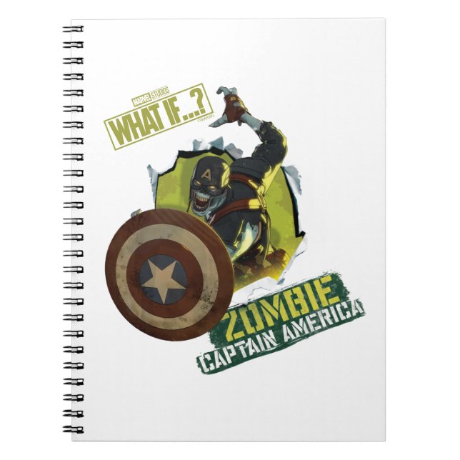 What If…? | Zombie Captain America Tearing Thru Notebook (Front)