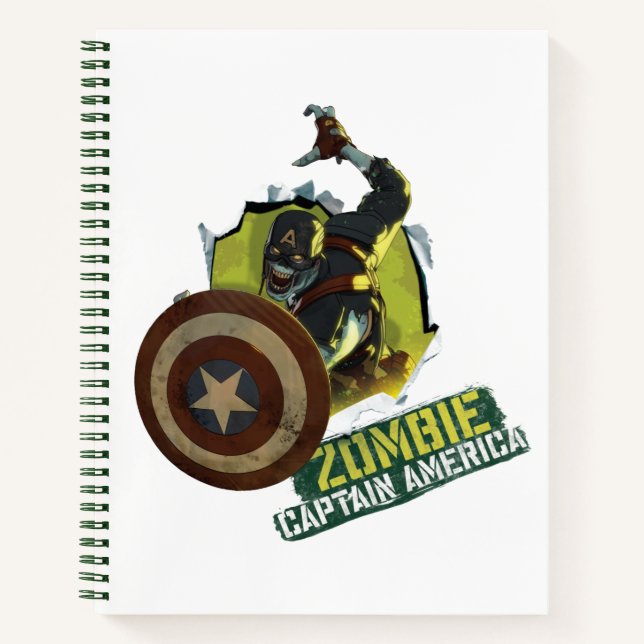 What If…? | Zombie Captain America Tearing Thru Notebook (Front)