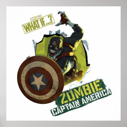 What Ifâ  Zombie Captain America Tearing Thru Poster