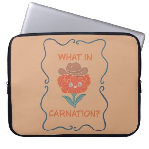 What in Carnation Funny Cowboy Flower Laptop Sleeve