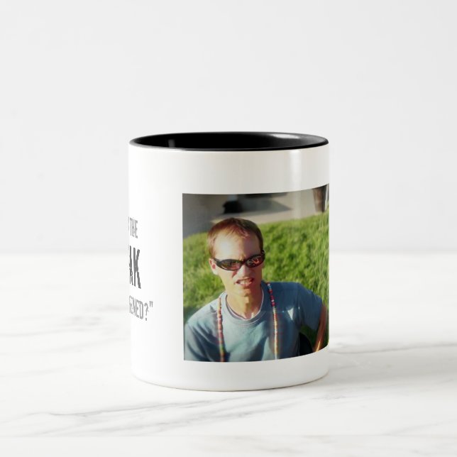 “What in the Freak Just Happened?” Two-Tone Coffee Mug (Center)