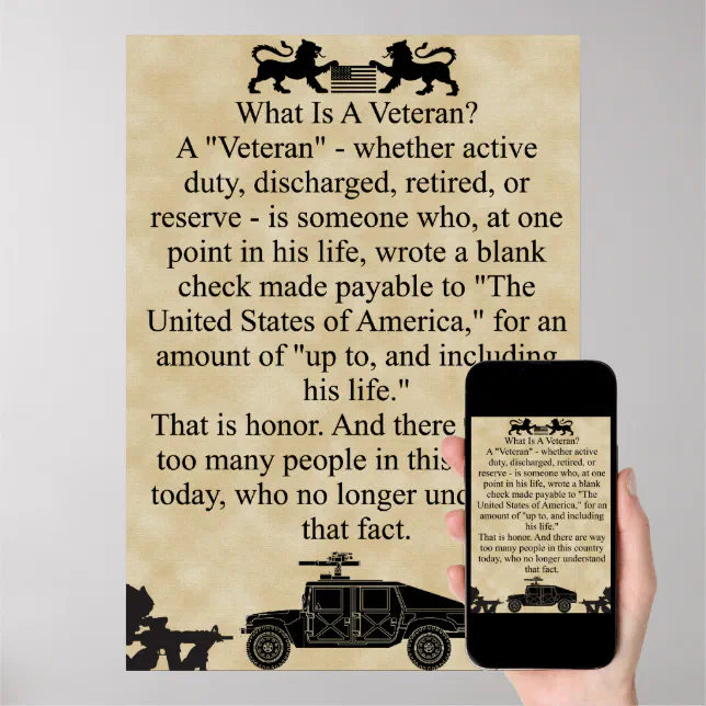 What is a veteran? poster (Downloadable)