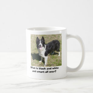 What is black and white and smart all over? coffee mug
