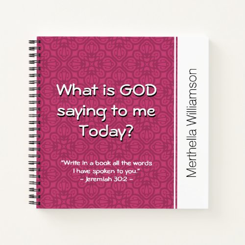 WHAT IS GOD SAYING Christian Devotional Prayer Notebook