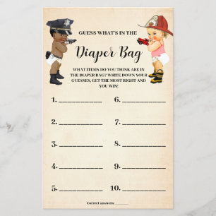 What is In Diaper Bag Little Recruit Game Card Flyer
