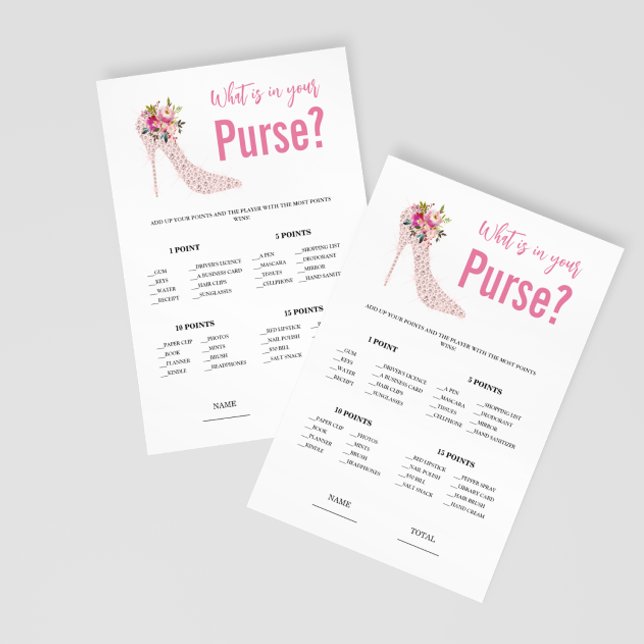 What is in Purse Bridal Shower Game (Creator Uploaded)