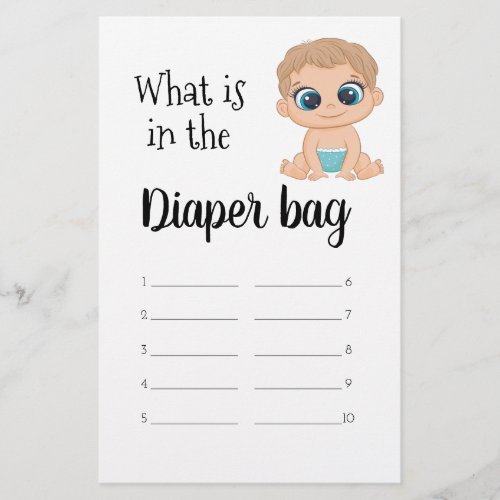 What is in the Diaper Bag Baby Boy Flyer