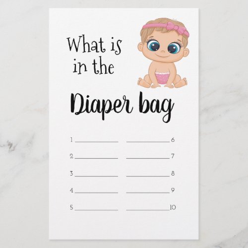 What is in the Diaper Bag Baby Girl Flyer