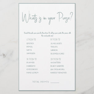 What is in your Purse? Game Card Flyer