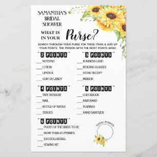 What is in your Purse shower English Spanish game