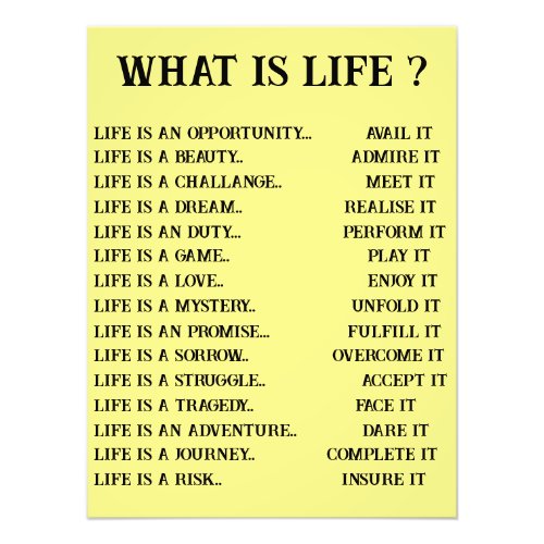 What is life  design photo print