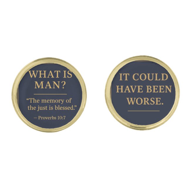 WHAT IS MAN – Bro Scott Memorial Cufflinks (Front)