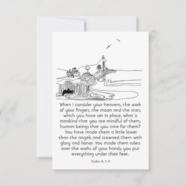 What is man that you are mindful scripture note card (Front)
