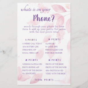 What is on your Phone? Game Card Flyer