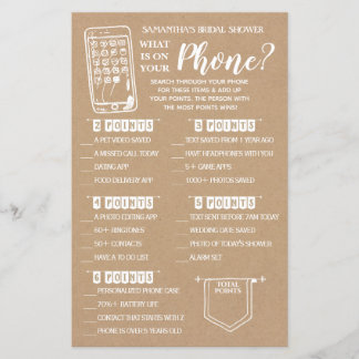 What is on your Phone shower game english spanish