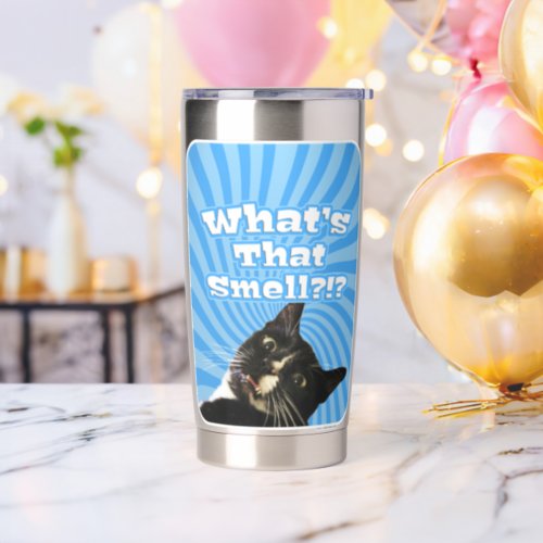 What Is That Smell Epic Tuxedo Cat Photo Insulated Tumbler