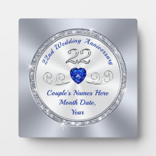 What is the 22nd Wedding Anniversary Gift? Plaque