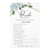 What Is The Bride Wearing Game Floral Dusty Blue Flyer (Front)