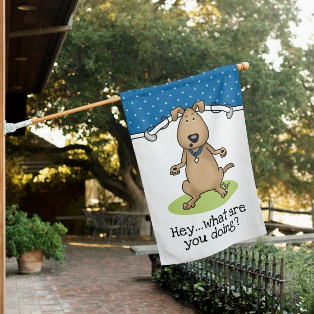 What is Wrong....Hey What are you doing? Dog House Flag (In SItu)