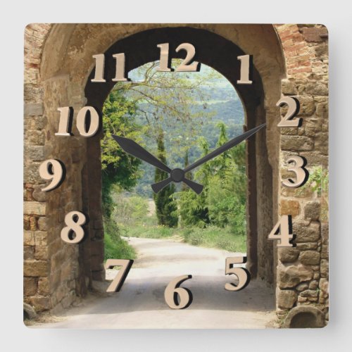 What Lies Ahead Square Wall Clock