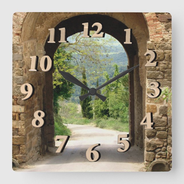 What Lies Ahead Square Wall Clock (Front)