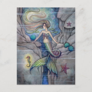 What Lies Beneath Mermaid and Seahorse Postcard