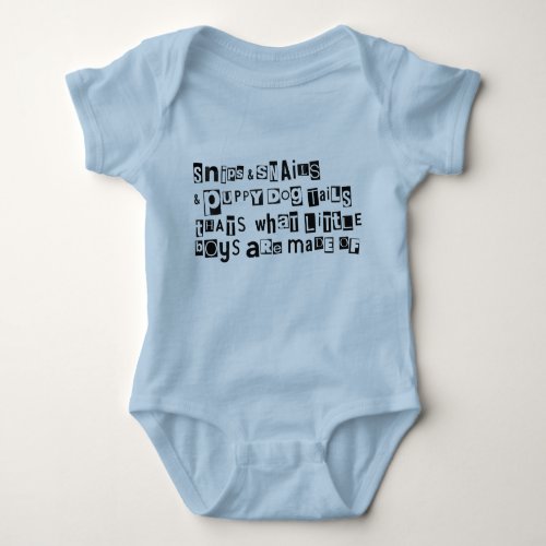 what little boys are made of baby bodysuit