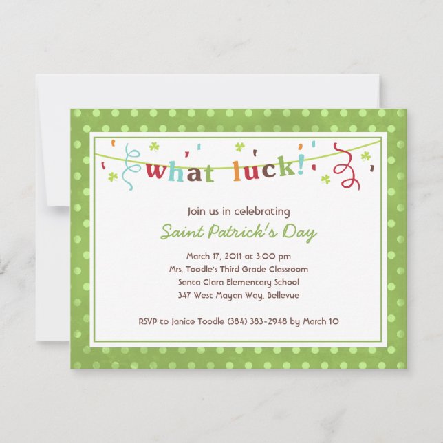 What Luck! Saint Patrick's Day Invitations (Front)