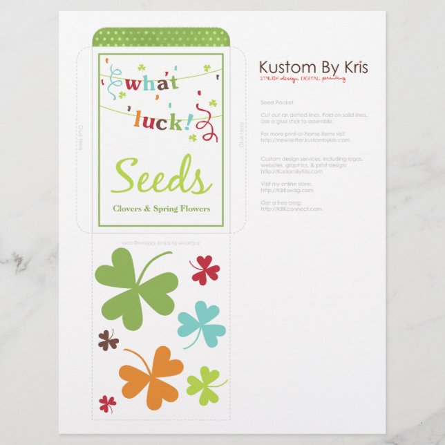 What Luck! Seed Packet Flyer (Front)