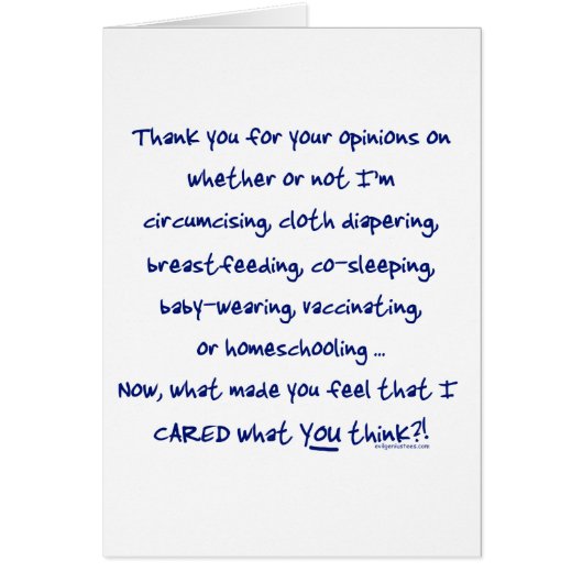 What made you think I cared? Cards (Front)