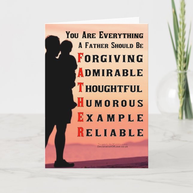 What Makes A Perfect Father? Card (Front)