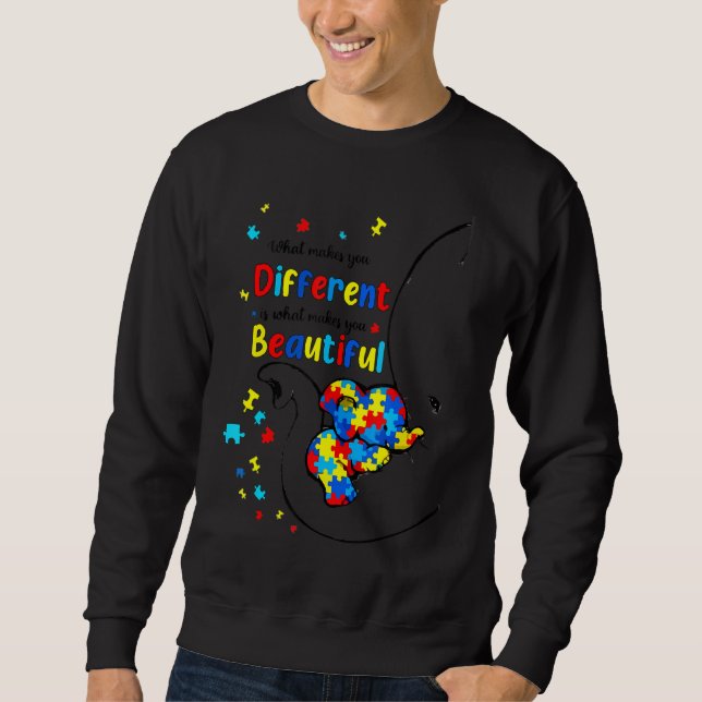 What Makes You Different Autism Awareness Kids Ele Sweatshirt (Front)