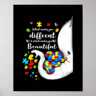 What Makes You Different Autism Child Elephant Poster