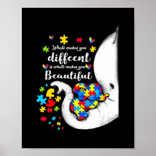 What Makes You Different Autism Child Elephant Poster