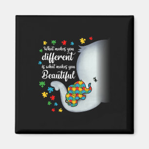 What Makes You Different Elephant Autism Mom Boys Magnet