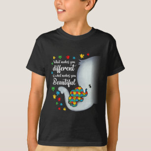 What Makes You Different Elephant Autism Mom Boys  T-Shirt