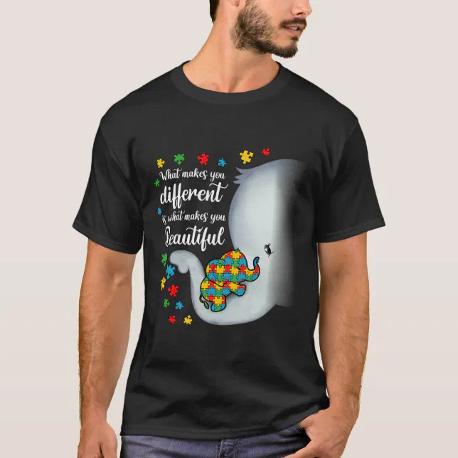 What Makes You Different Elephant Autism Mom Boys T-Shirt | Zazzle