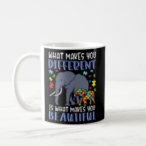 What Makes You Different Elephant Mom Autism Aware Coffee Mug