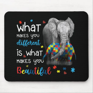 What Makes You Different Elephant Mom Autism Aware Mouse Pad