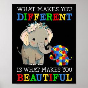 What Makes You Different Elephant Mom Autism Aware Poster