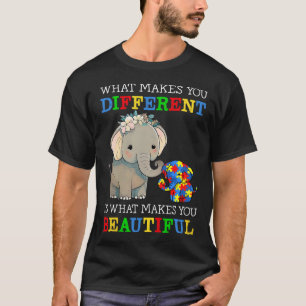 What Makes You Different Elephant Mom Autism Aware T-Shirt