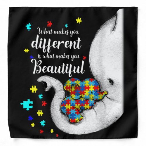 What Makes You Different Elephant Mom Autism Bandana