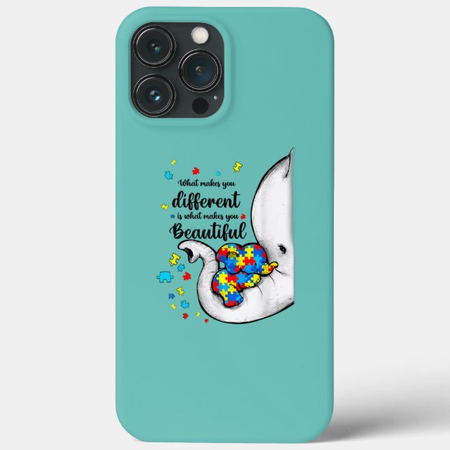 What Makes You Different Elephant Mom Autism Case-Mate iPhone Case (Back)