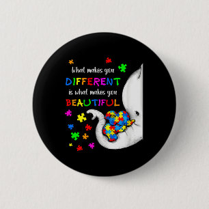 What Makes You Different Elephant Mom Autism Child Button