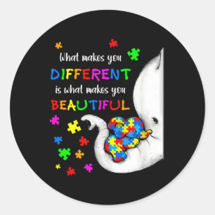 What Makes You Different Elephant Mom Autism Child Classic Round Sticker
