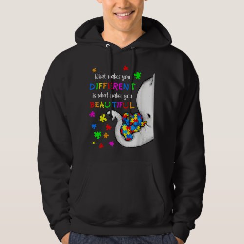 What Makes You Different Elephant Mom Autism Child Hoodie