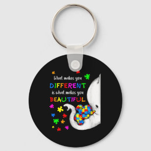 What Makes You Different Elephant Mom Autism Child Keychain