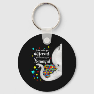 What Makes You Different Elephant Mom Autism Child Keychain