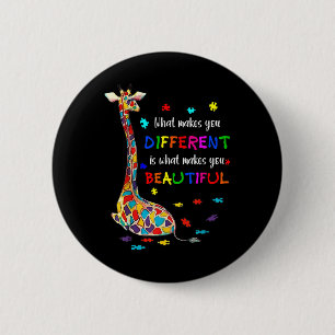 What Makes You Different Giraffe Mom Autism Child Button